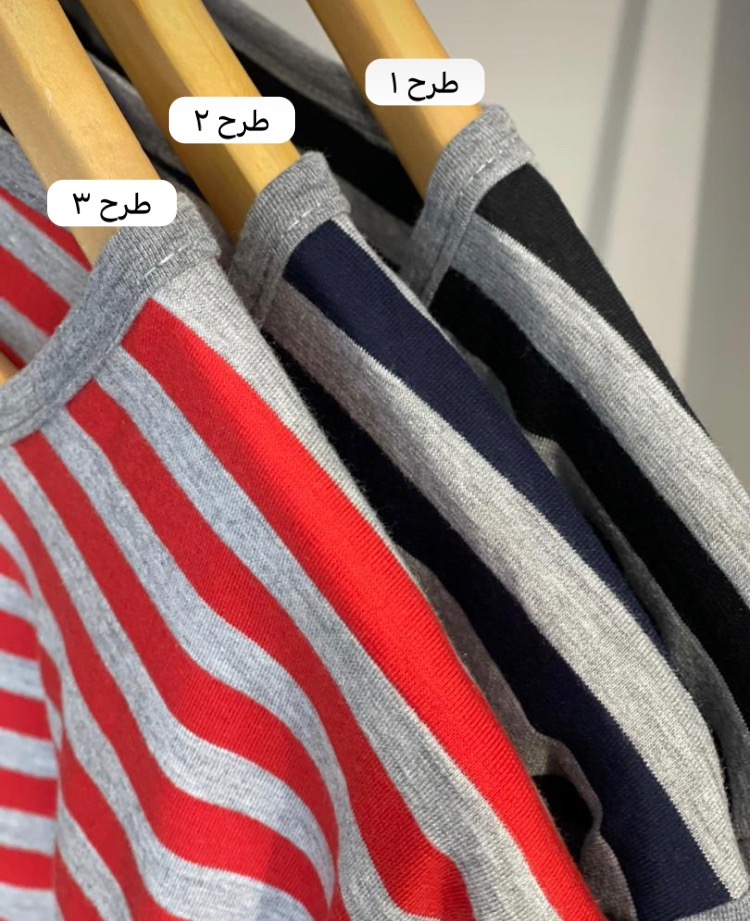 تیشرت تک استین بلند راه راه رنگی ( کد 643)