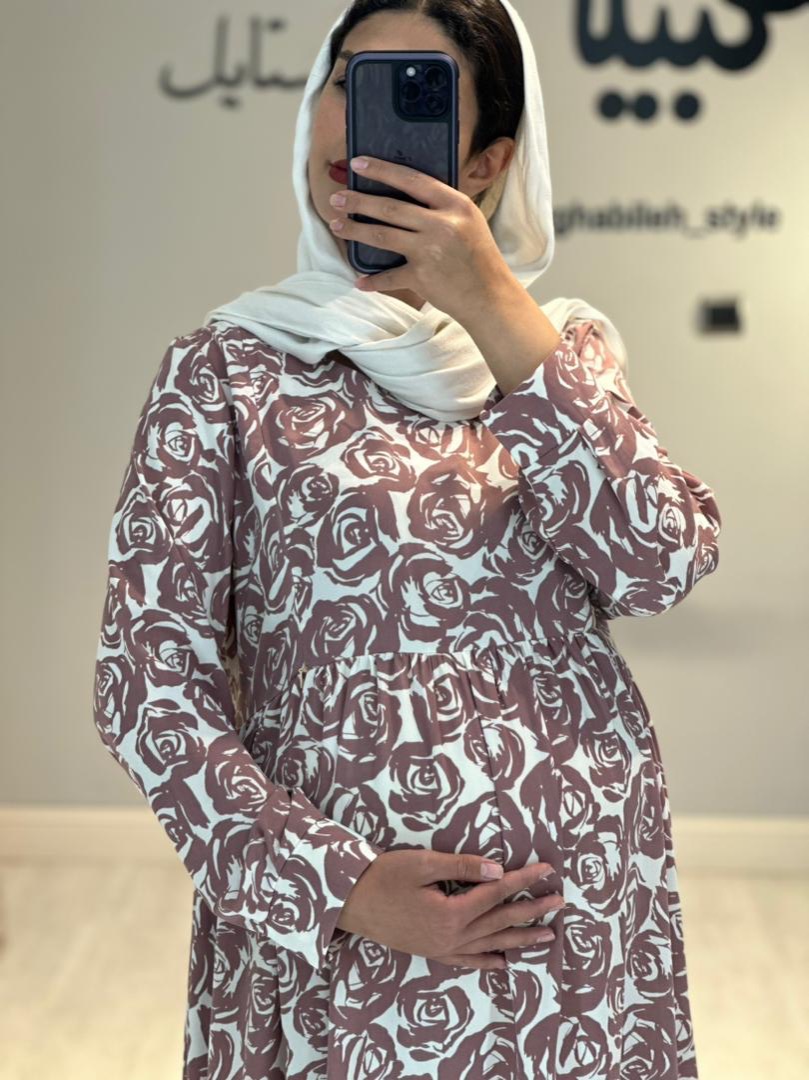 مانتو بارداری و شیردهی کرپ نخ( کد 642)