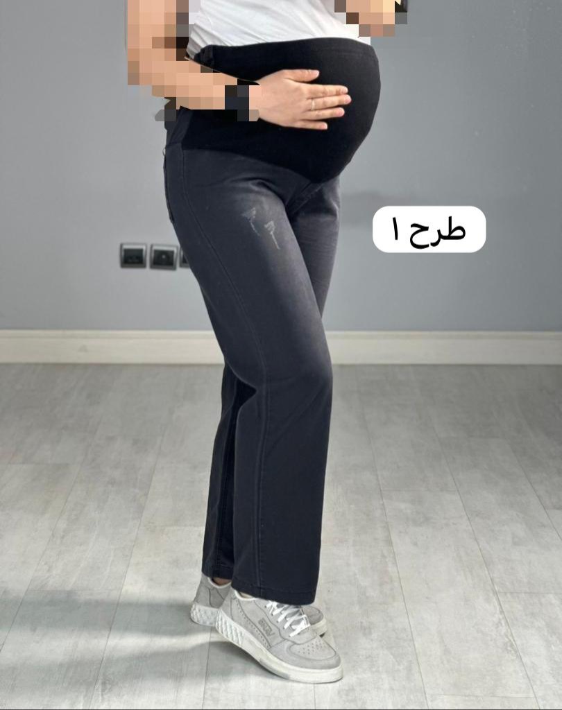 شلوار نیم بگ جین کاغذی بارداری(کد 644)