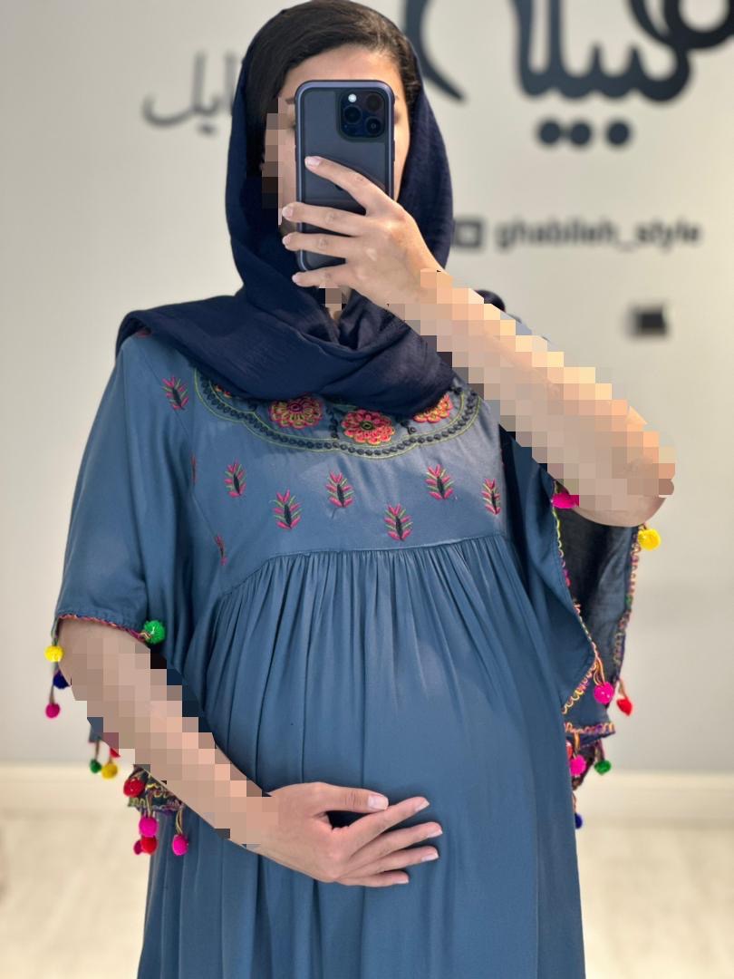 پیراهن بارداری نخی منگوله(کد 523)