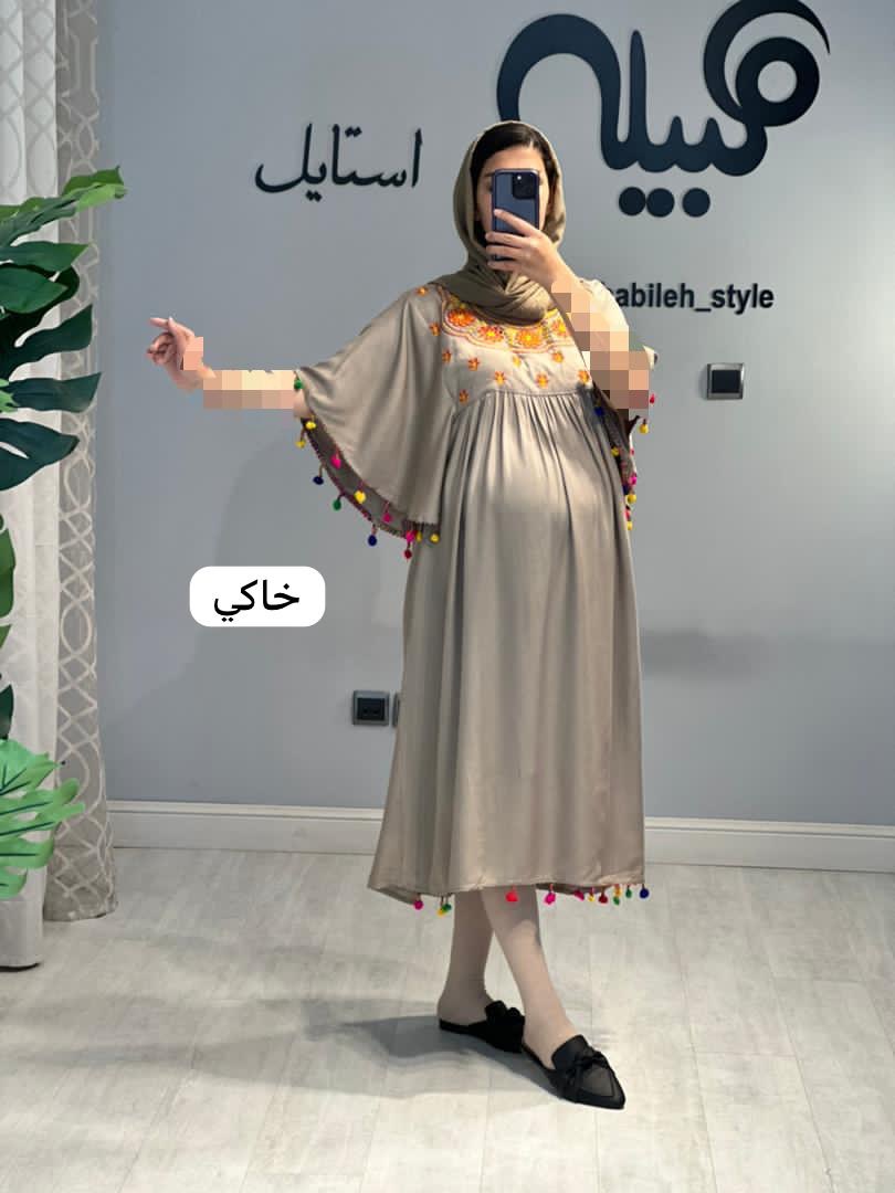 پیراهن بارداری نخی منگوله(کد 523)