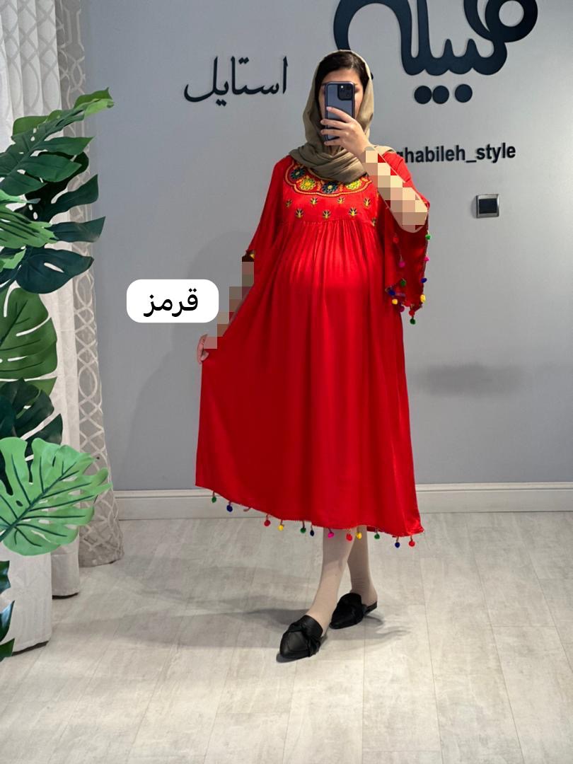 پیراهن بارداری نخی منگوله(کد 523)