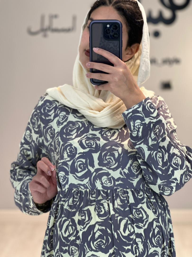 مانتو بارداری و شیردهی کرپ نخ( کد 642)