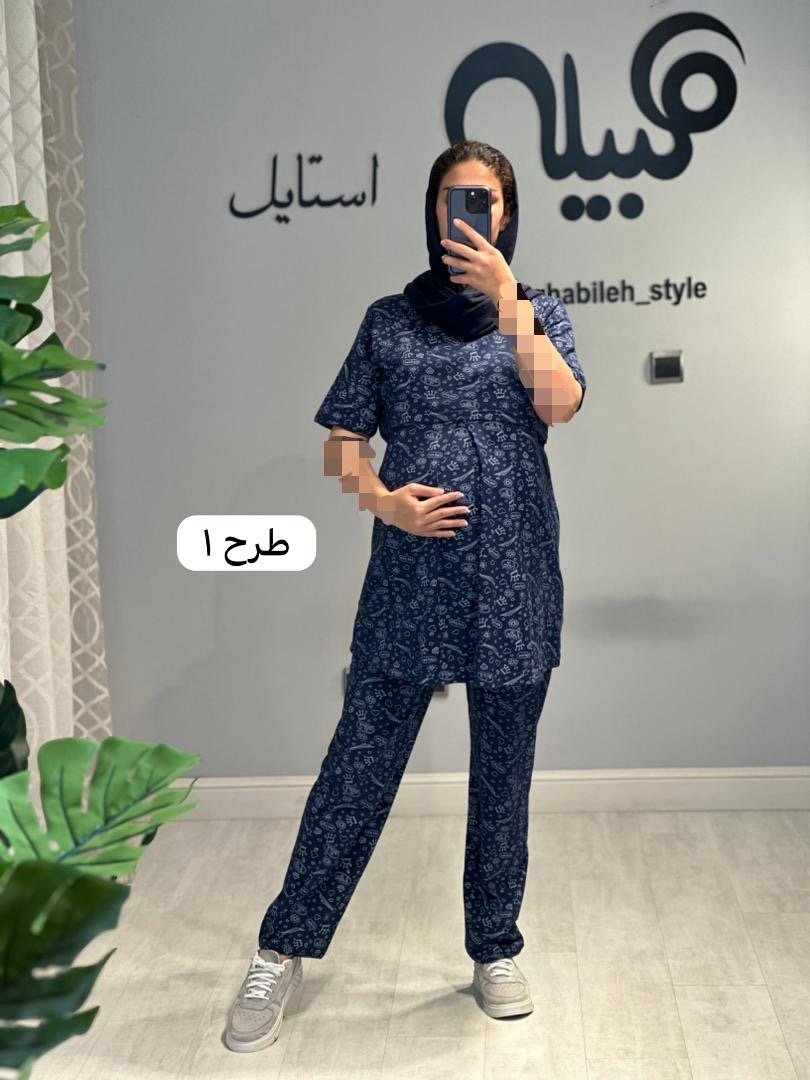 ست بلوز و شلوار نخ پنبه استین کوتاه(کد 649)