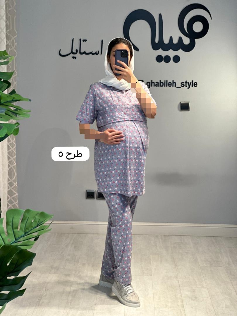 ست بلوز و شلوار نخ پنبه استین کوتاه(کد 649)