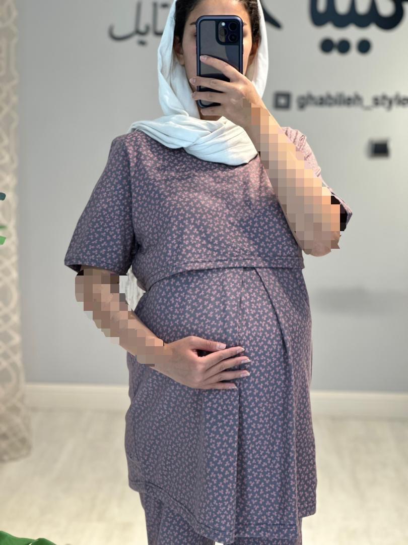 ست بلوز و شلوار نخ پنبه استین کوتاه(کد 649)