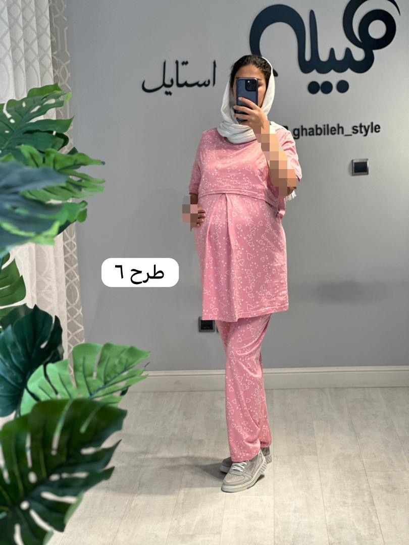 ست بلوز و شلوار نخ پنبه استین کوتاه(کد 649)