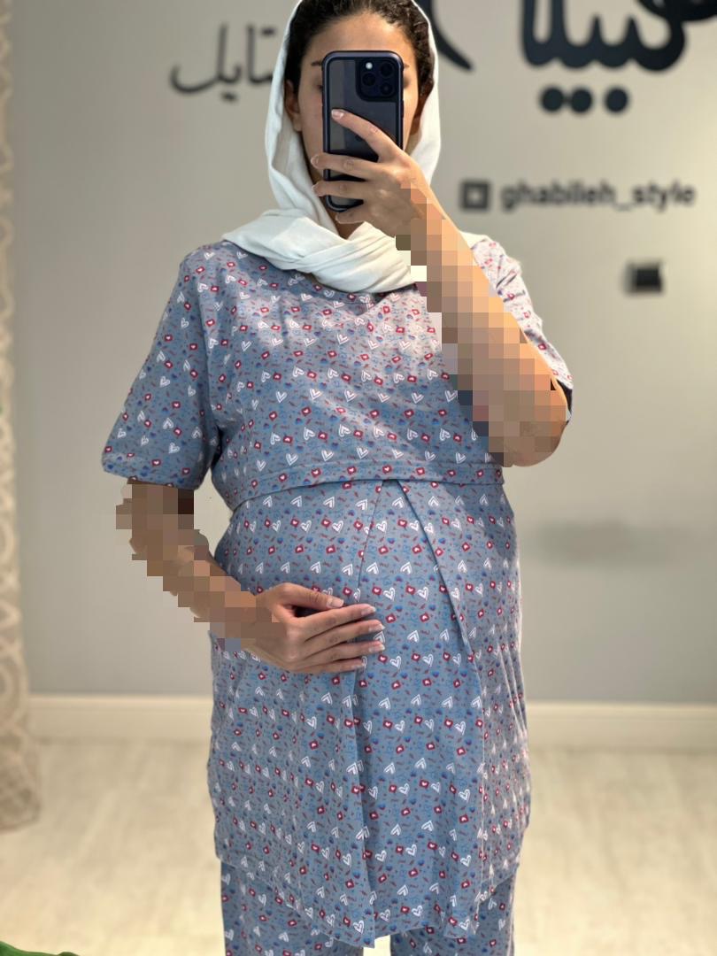 ست بلوز و شلوار نخ پنبه استین کوتاه(کد 649)