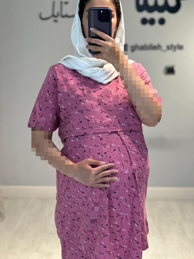 ست بلوز و شلوار نخ پنبه استین کوتاه(کد 649)