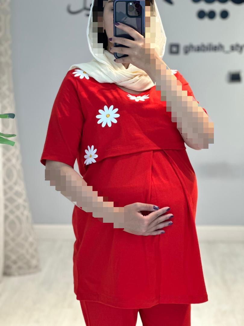 ست بلوز و شلوار بابونه استین کوتاه(کد 653)