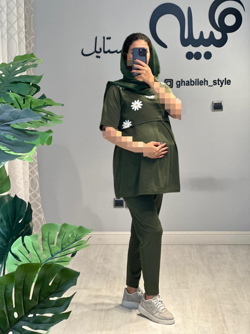 ست بلوز و شلوار بابونه استین کوتاه(کد 653)