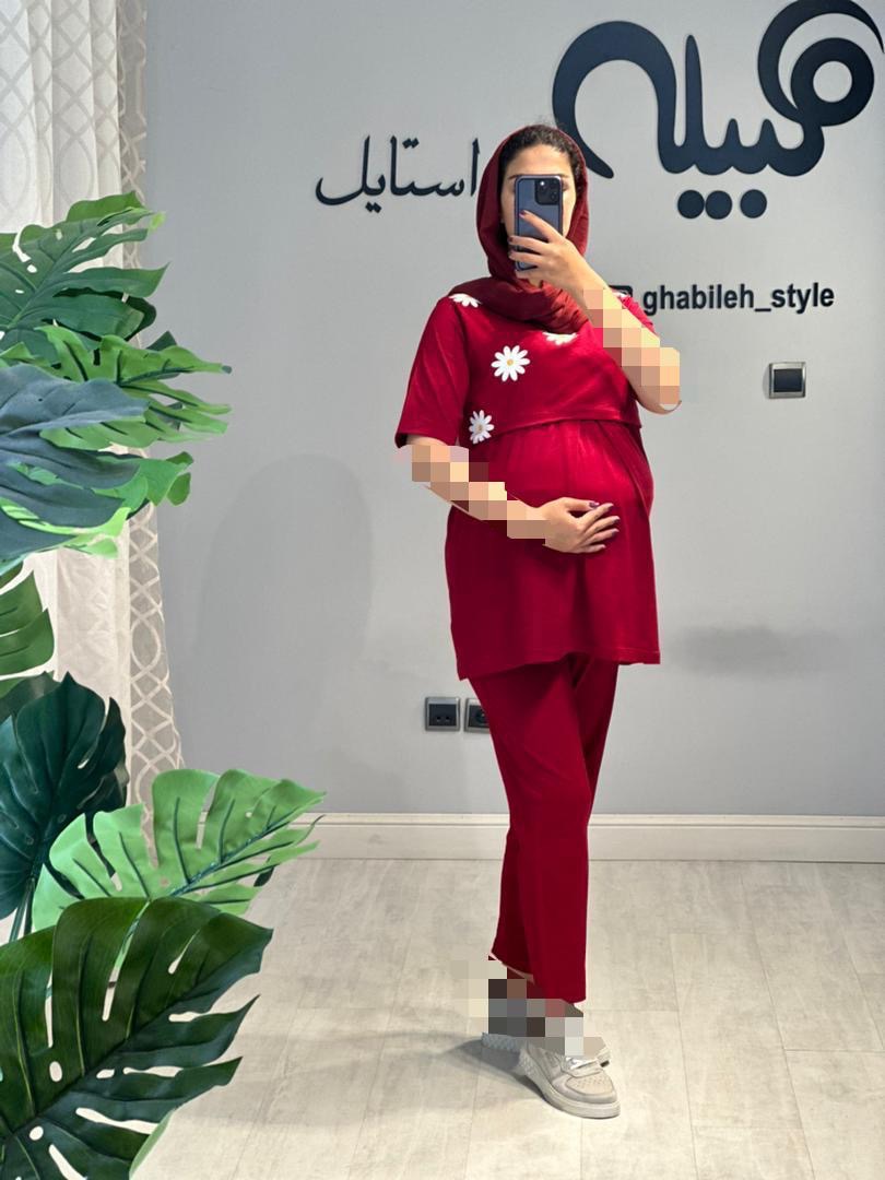 ست بلوز و شلوار بابونه استین کوتاه(کد 653)