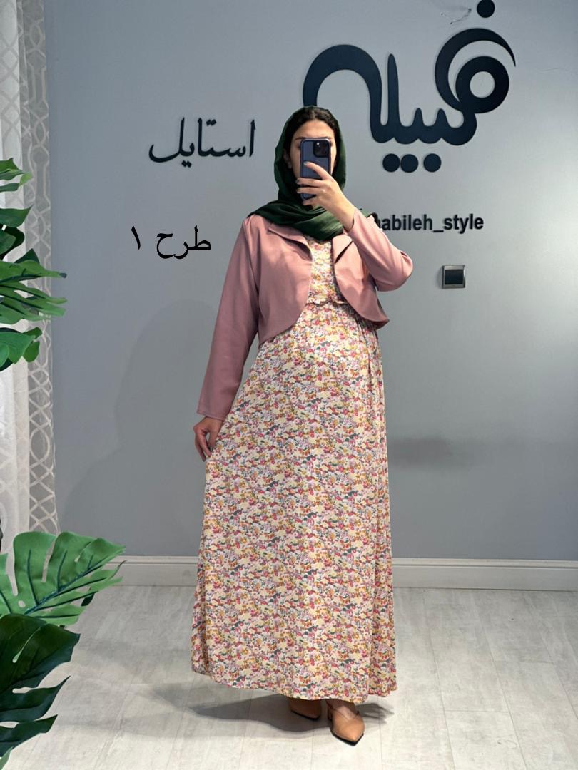 ست کت حریر آستردار سارافون بارداری شیردهی (کد 655)