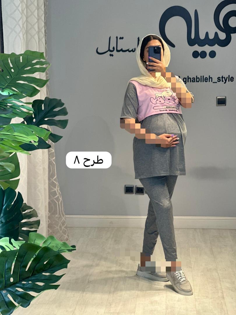 ست بلوز و شلوار لودینگ دو رنگ استین کوتاه(کد 627)