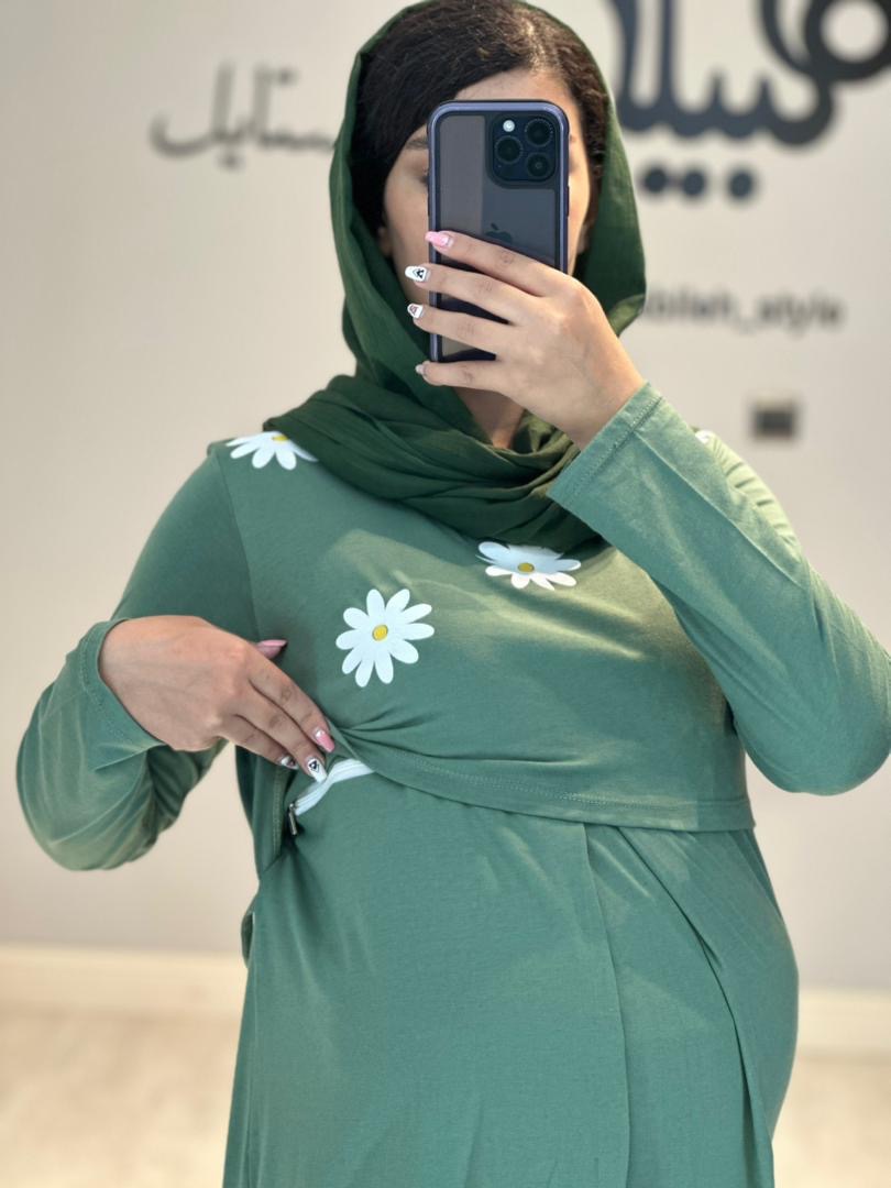 ست بلوز و شلوار طرح بابونه استین بلند( کد 549)