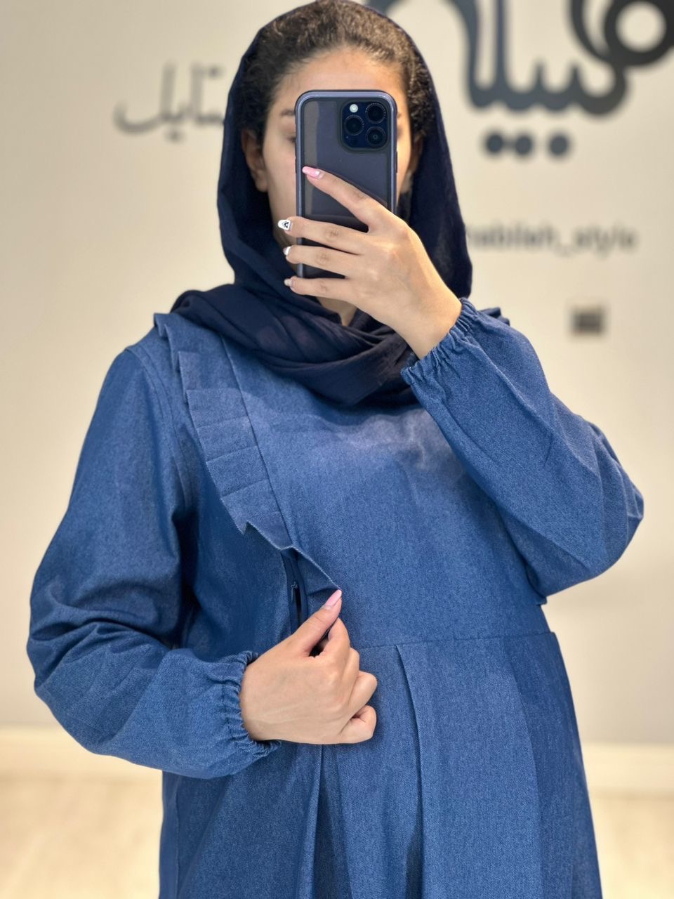 مانتو بارداری و شیردهی بلند جین(کد 669)