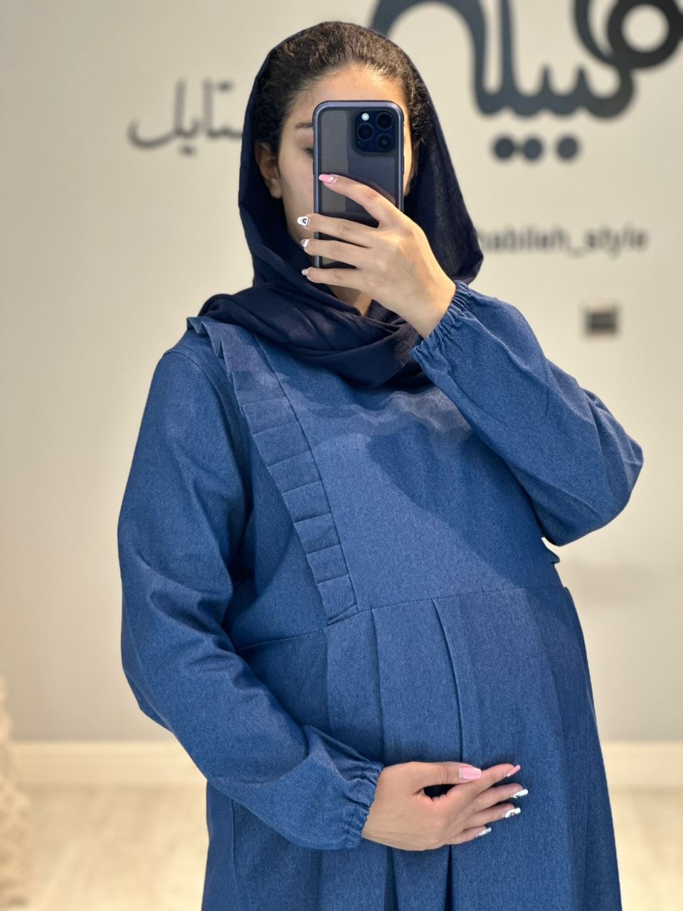 مانتو بارداری و شیردهی بلند جین(کد 669)