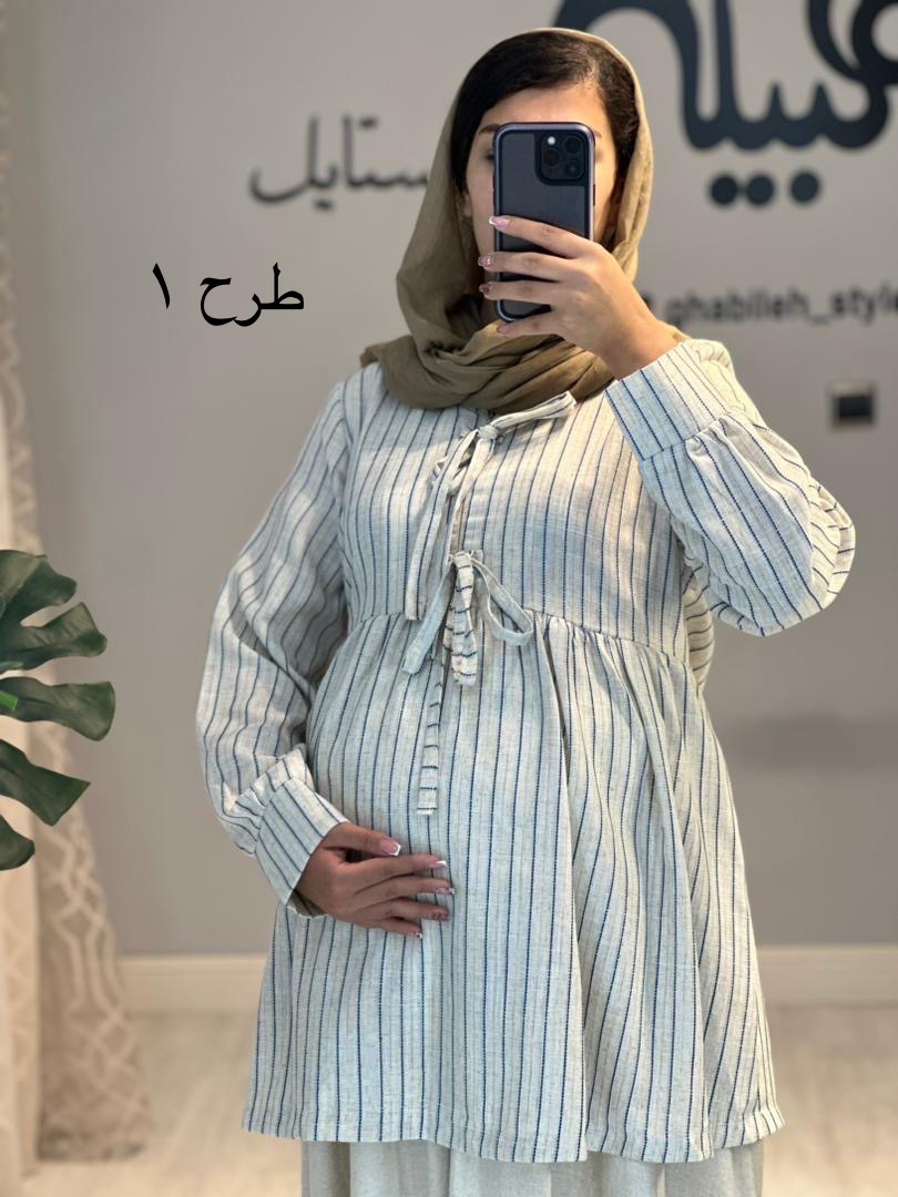 بلوز لینن بارداری و شیردهی(کد 672)