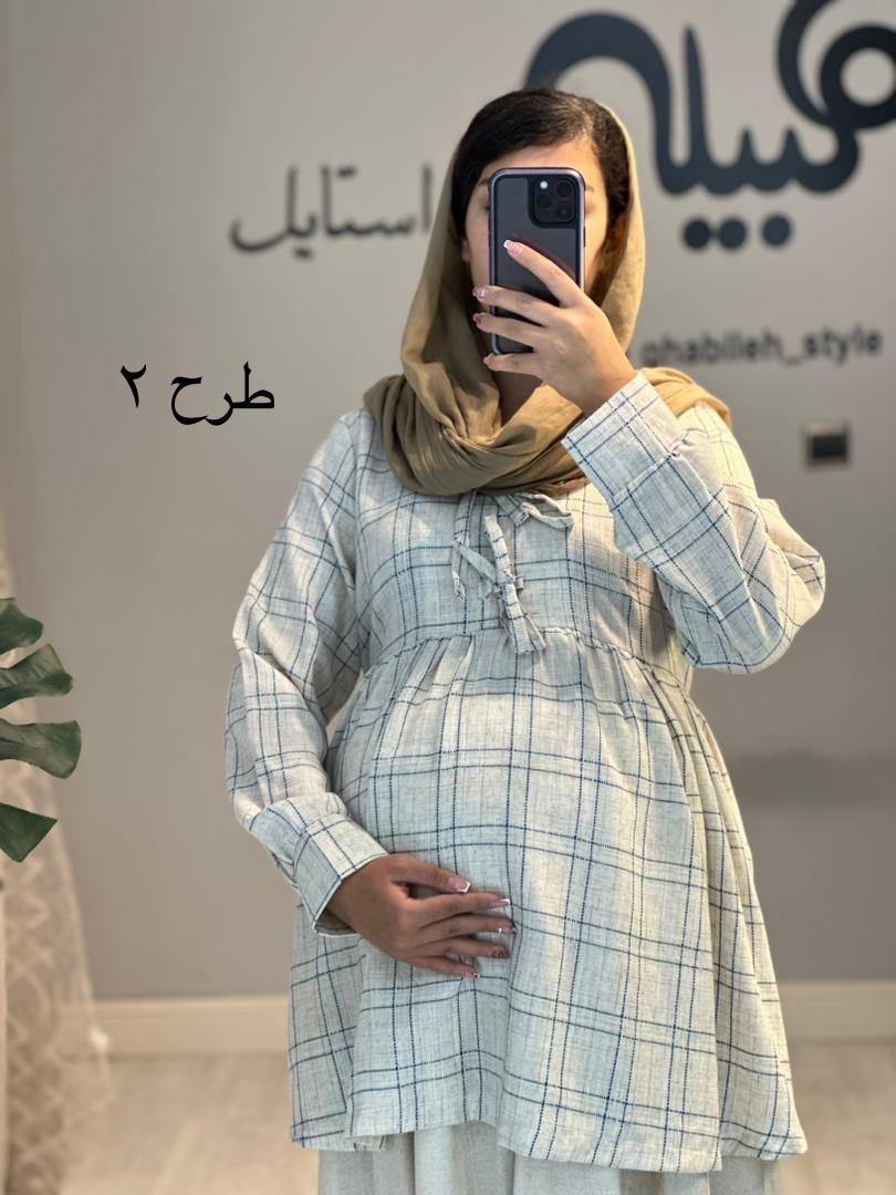 بلوز لینن بارداری و شیردهی(کد 672)