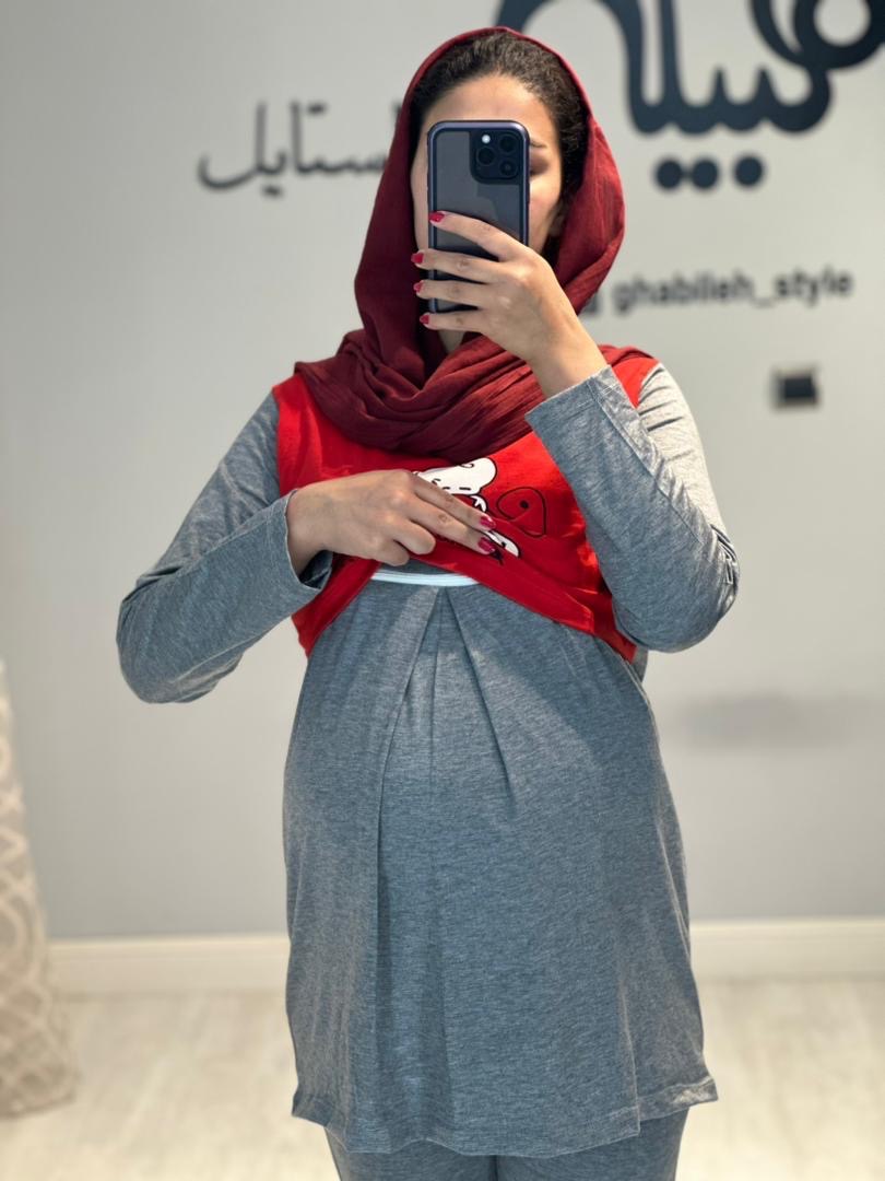 ست بلوز و شلوار دورنگ استین بلند(کد 676)