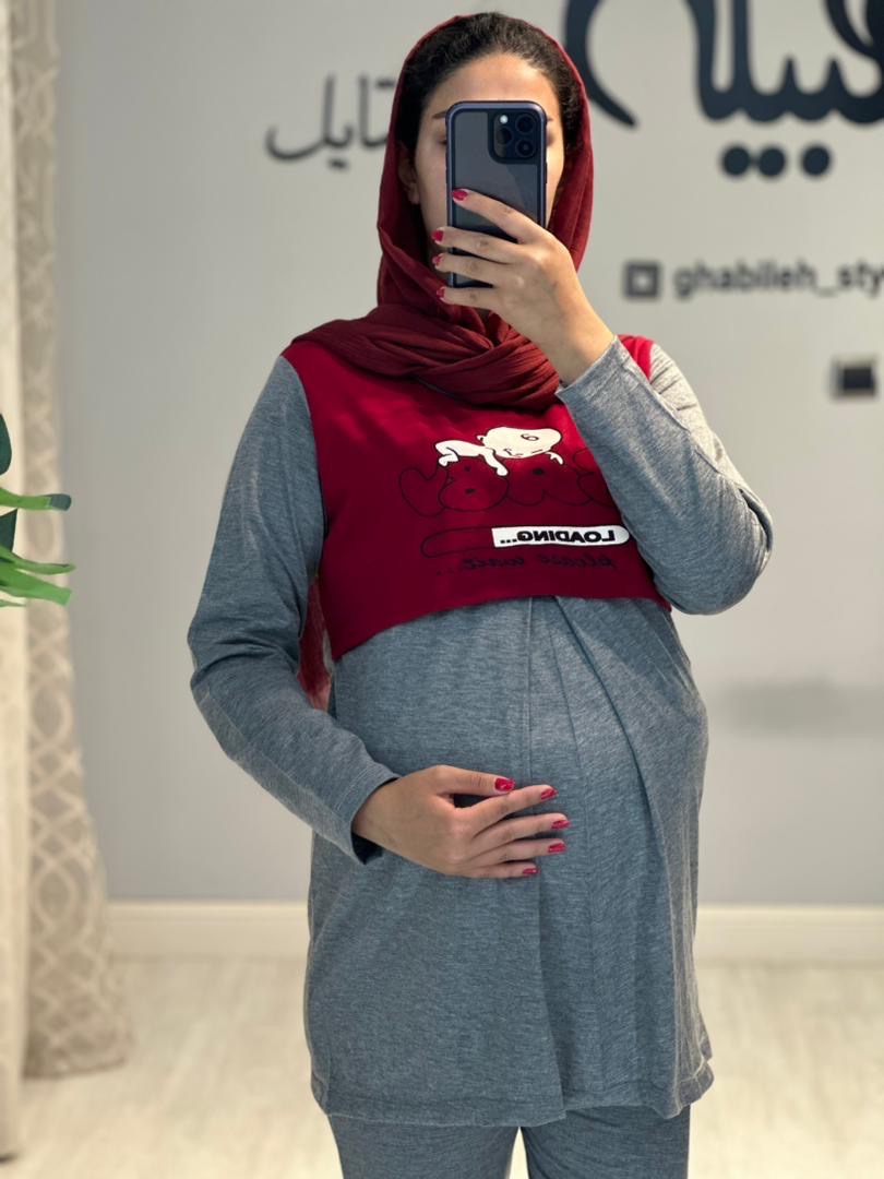 ست بلوز و شلوار دورنگ استین بلند(کد 676)