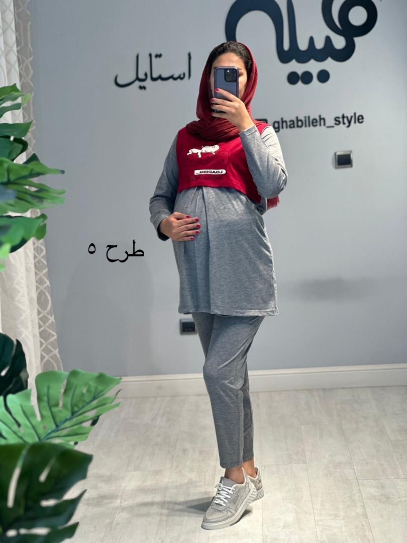 ست بلوز و شلوار دورنگ استین بلند(کد 676)