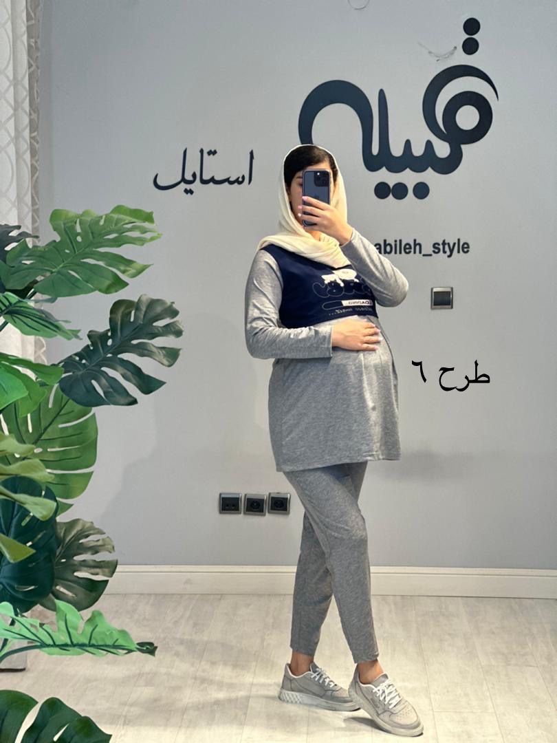 ست بلوز و شلوار دورنگ استین بلند(کد 676)