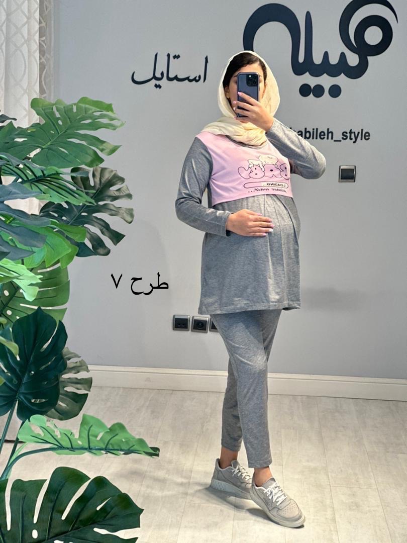 ست بلوز و شلوار دورنگ استین بلند(کد 676)