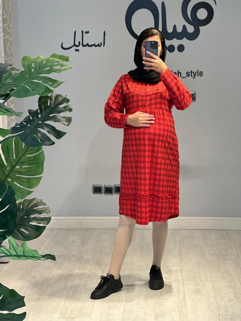 پیراهن چهارخونه بارداری و شیردهی(کد 685)