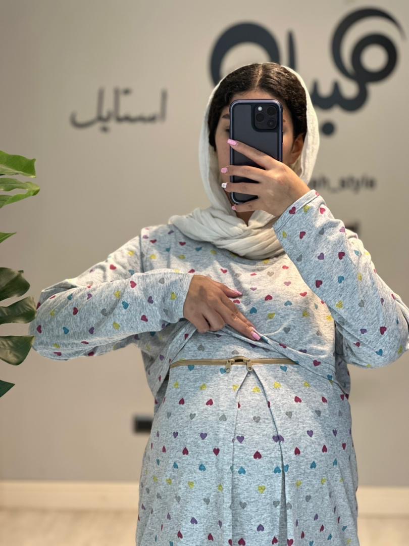 ست بلوز و شلوار نخ پنبه طرحدار استین بلند(کد 687)