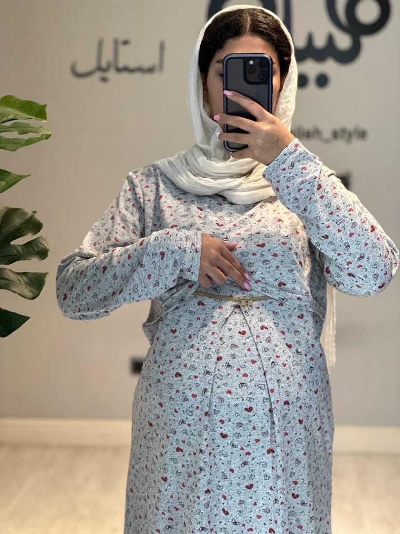 ست بلوز و شلوار نخ پنبه طرحدار استین بلند(کد 687)