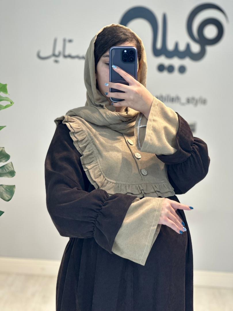 مانتو مخمل دو رنگ( کد 689)