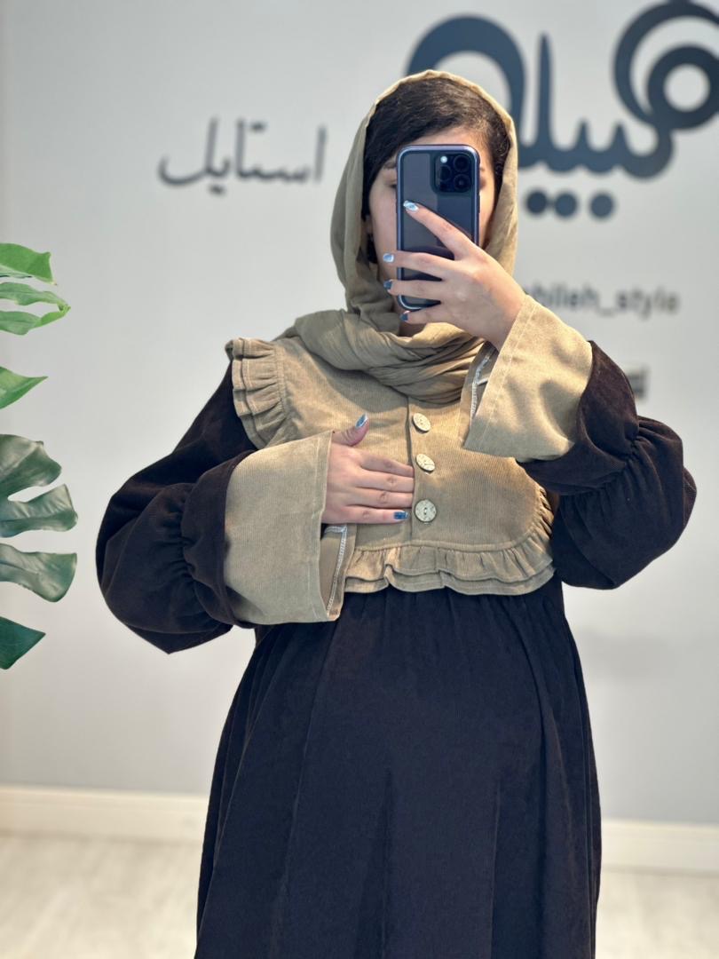 مانتو مخمل دو رنگ( کد 689)
