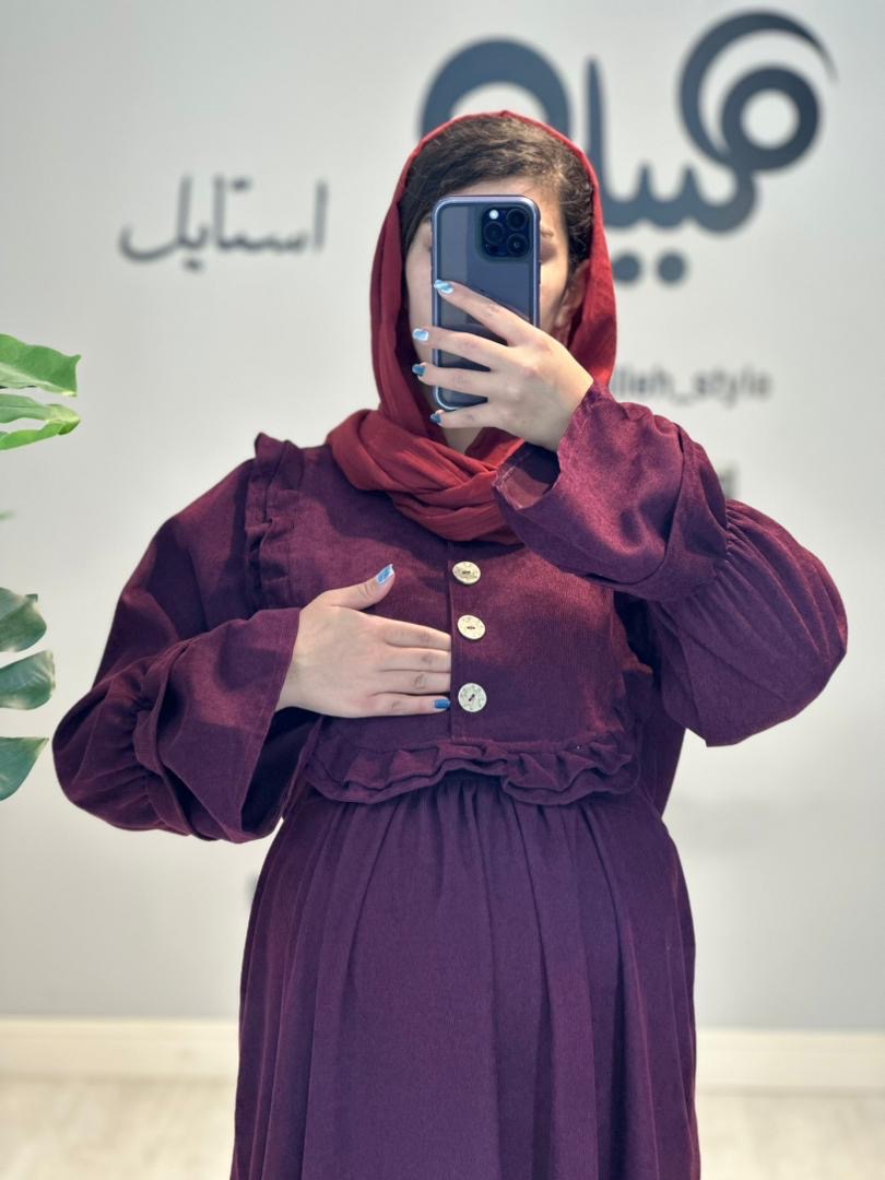 مانتو مخمل بارداری و شیردهی(کد 690)