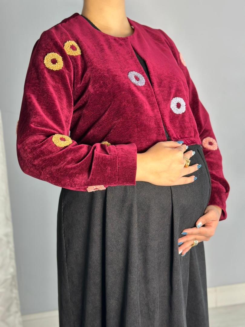ست کت و سارافون مخمل کبریتی خامه دوزی(کد 679)