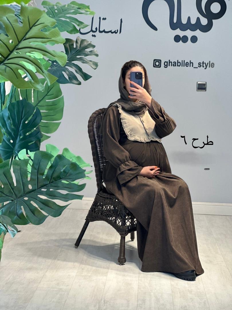 مانتو مخمل دو رنگ بارداری و شیردهی(کد 704)