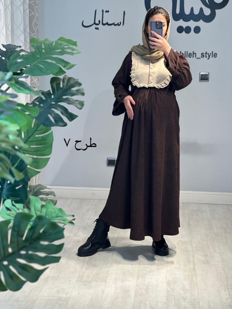 مانتو مخمل دو رنگ بارداری و شیردهی(کد 704)