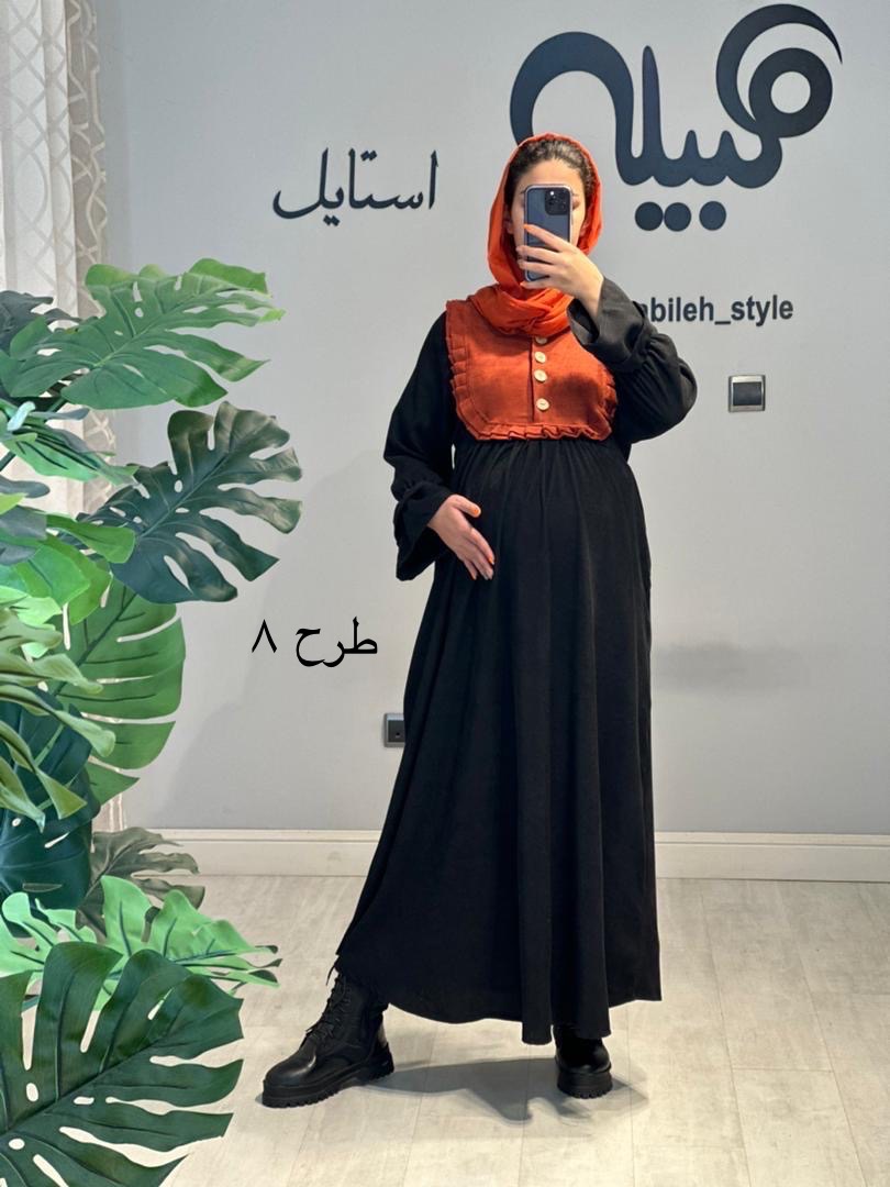 مانتو مخمل دو رنگ بارداری و شیردهی(کد 704)