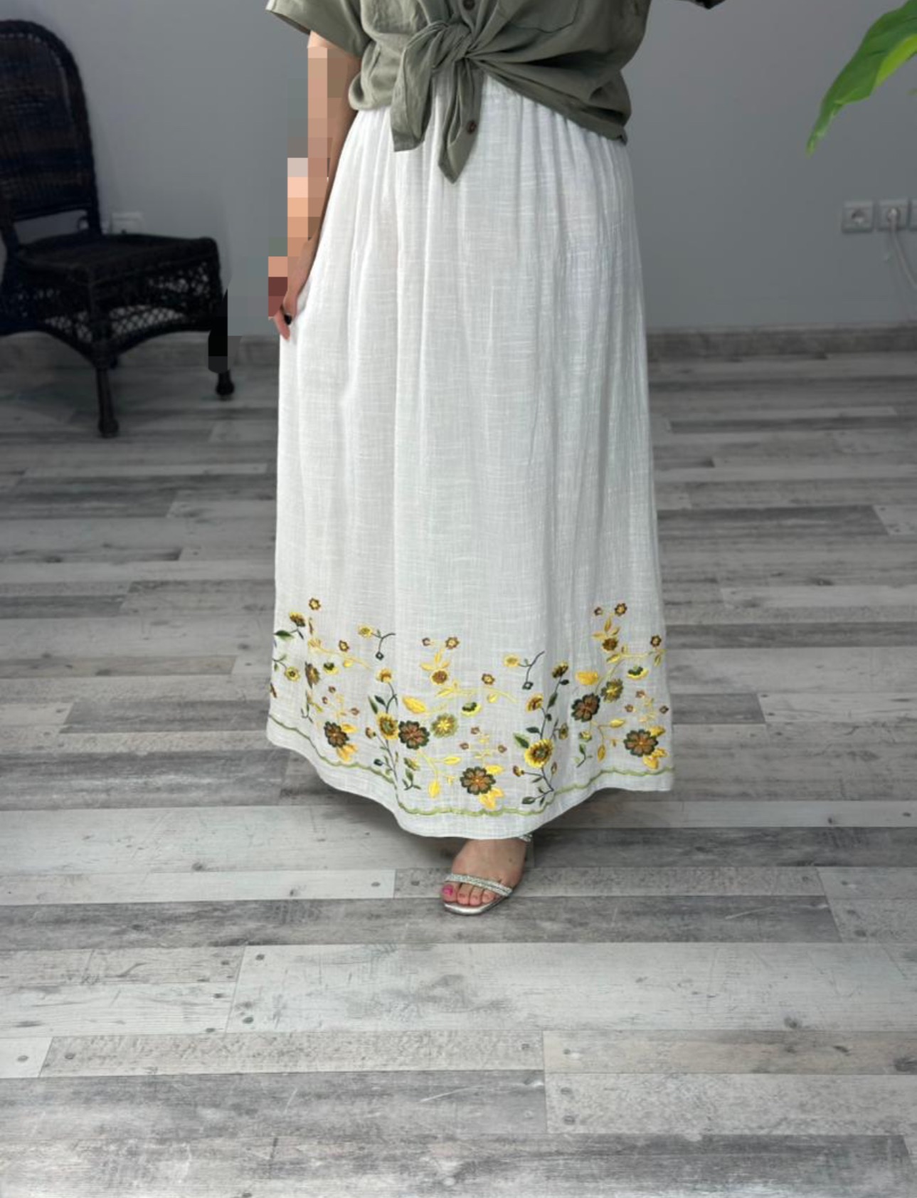 دامن لینن گلدوزی شده غیر بارداری(کد 723)
